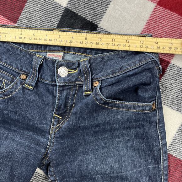 True Religion Jeans Women 28 Hi Rise Boot Cut Denim Flap Pockets USA Y2K 28x30" - Picture 7 of 12